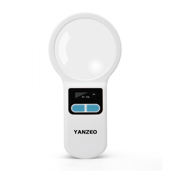 Yanzeo AR180V Pet Microchip Reader, Microchip Registration, Bluetooth 2.4G EMID Fox-B(ISO11784/11785) 134.2KHz/125KHz Animal ID Tag Handheld Scanner Animal Tag Reader