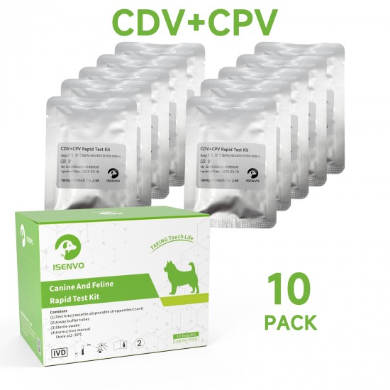 10PCS CPV+CDV Combo Rapid Home Panel Tests for Dogs Veterinary