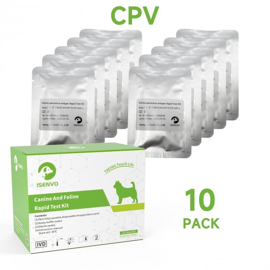 10PCS Canine CPV Rapid Home Panel Tests for Dogs Veterinary