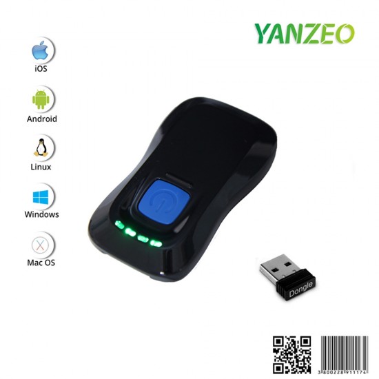 YANZEO P2000 2.4GHz Mini 1D 2D Bluetooth Wireless Barcode Scanner Barcode Reader