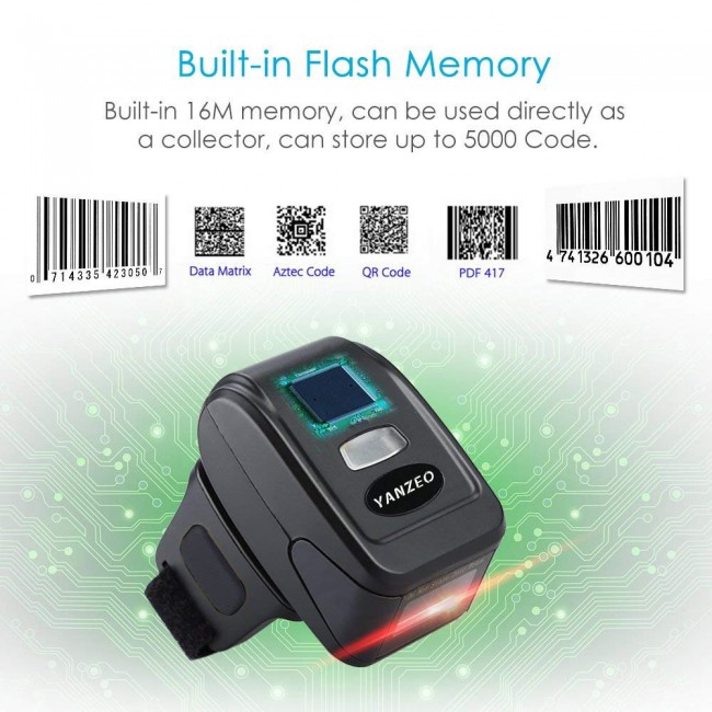 luge forurening Blind tillid R1800 R1820 Portable Wearable Ring Wireless 1D QR BarCoder Reader 2.4G Bluetooth  Barcode Scanner for iOS/Android/Window Yanzeo