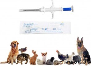 1.4*8mm Microchips Dogs ID Microchip FDX-B ISO 11784/11785 Pet Cats Dogs Microchips RFID Implant Kit for Pet Dog Cat with Syringe for Veterinary Management