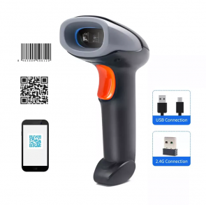 YANZEO C2010 Wireless 2.4G Barcode Scanner USB Portable DM QR Code Pos Laser Handheld 2D Barcode Reader for Office,Books, Warehouse,Store
