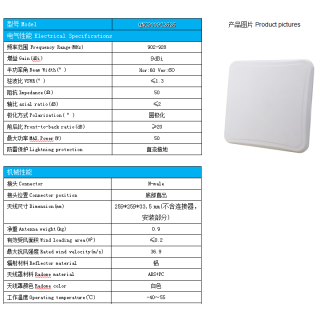 10M Long Range UHF RFID Writer Reader 9dbi Antenna 915MHz Circular Polarized Directional